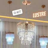 Kit 2 Lustre De Cristal Acrilico Manucrillic Cobre
