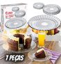Conjunto de Pratos de Vidro 7 peças Bubble, VDR7528, Euro Home