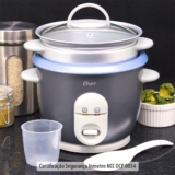 Panela de Arroz Oster Facile 127V Cinza 350W 0,6 Litros com Tampa de Vidro