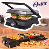 Grill Elétrico Multiuso, Preto e Inox, 110v, Oster