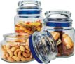 Conjunto Potes de Vidro Multiuso 3 Peças Euro Azul