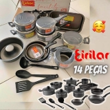 Jogo de Panelas Eirilar Antiaderente de Alumínio – Grafite 14 Peças Especial
