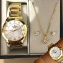 Kit Relógio Feminino Champion Analógico Ch24759w – Dourado