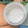Kit Prato Fundo Tramontina Confetti em Porcelana Decorada 21 cm 06 Peças