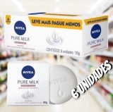 NIVEA Sabonete em Barra Pure Milk Sensitive Promo 6 un. 90g