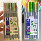 Caneta Triangular, Staedtler, Fineliner Triplus Botanical 0.3mm, 6 Cores