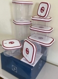 Jogo de Potes de Plástico Hermético Electrolux – com Tampa Quadrado 8 Peças
