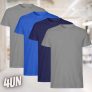 Kit com 4 Camisetas Básicas Masculinas Lisas T-Shirt Slim Tee