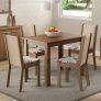 Conjunto Sala de Jantar Cíntia Madesa Mesa Tampo de Madeira com 4 Cadeiras – Rustic/Crema/Hibiscos