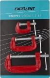 EDA 3KW, Grampos “C” para Marceneiro, Vermelho, 3 Peças