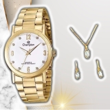 Relógio Champion Feminino Aço Dourado