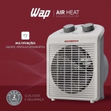 WAP AIR HEAT Aquecedor de Ambientes Elétrico Portátil 1500W 3 em 1 Com Ventilador e Triplo Sistema de Segurança 127V