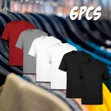 Kit 6 Camisetas Masculina SSB Brand Lisa Algodão 30.1 Premium