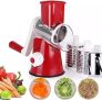 Cortador Fatiador Ralador 3 Laminas Alimentos Legumes Verduras Grãos Queijo Cozinha Pratica Rápida e sem Sujeira (VERMELHO)