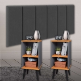 Conjunto Cabeceira Cama Casal 1,40 Com Criado Quarto Luxo