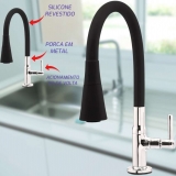 Torneira Para Cozinha Bancada Flexível tubo Preto Conic 2 Jatos 3069 C29