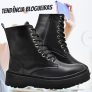 Bota Coturno Feminina Tratorada Tendência Blogueiras Fosco ou Verniz