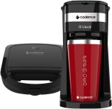 Kit Cafeteira O’clock e Sanduicheira Preta Cadence
