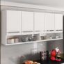 Armário Aéreo Móveis De Cozinha Multiuso 5 Portas Branco – Brienza Movelaria
