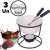 Conjunto Fondue Em Cerâmica Redondo 7 Peças 140ml Chocolate Queijo – 3 Velas