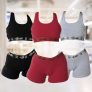 Kit com 3 Conjuntos Top + Short Algodão Penteado