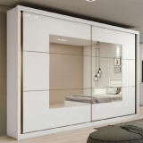 Guarda-roupa Casal com Espelho 2 Portas de Correr – 6 Gavetas