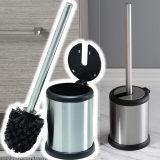 Bath Bliss Escova de vaso sanitário e suporte | Tampa de fechamento automático