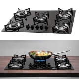 Cooktop Esmaltado 5 Bocas Preto a gás – SUGGAR