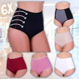 KIT 6 CALCINHA POS PARTO CINTURA ALTA MODELADORA ANTI CULOTE CONFORTO