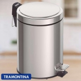 Lixeira com Pedal em Aço Inox Acabamento Tramontina Inox 5Litros