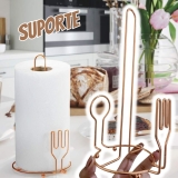 Porta Rolo de Papel Toalha Querida, 14cm, Rosé Gold, Arthi