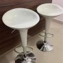 Banqueta Alta Giratória Branca 2 Peças Otello