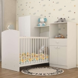 Quarto de Bebê Completo com Berço Guarda-roupa e Cômoda Multimóveis
