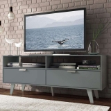 Rack para TV até 55 Polegadas Madesa Oslo com 2 Portas – Cinza