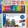 STAEDTLER Caneta Permanente, Dua Ponta Dupla, Estojo 36 cores