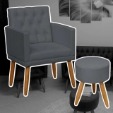 Poltrona Decorativa com Puff