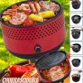 Churrasqueira a Carvão Portátil com Ventilador – Nell GB-PC1 PR com Assadeira