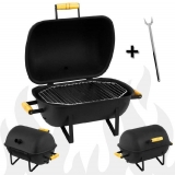 Churrasqueira Portátil de Bancada Defumador Pro Tork Texas Usa Grill Mini Bafo Camping + Grelha