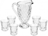 Conjunto de Jarra 1,2L e Copos 300ml de Vidro – Bon Gourmet Triangles 7 Peças