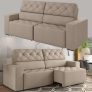 Sofá Retrátil Reclinável 4 Lugares Suede Veludos
