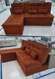 Sofá-cama Casal 3 Lugares Reclinável Suede Matrix Dafne