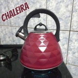 Chaleira Brinox Inox com Apito Vermelho Fosco – 2,7L Diamond
