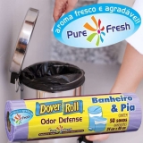 Dover-Roll Odor Defense Banheiro & Pia Lilás, Rolo com 50 Sacos para Lixo Pure Fresh