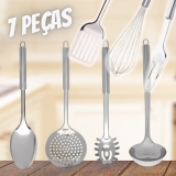 Conjunto Utensílio Cozinha Em Aço Inox Kit 7 Peças – Prata