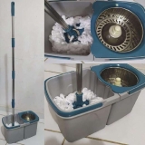 Mop Giratório Duas Águas, Balde 3 litros com cesto Inox , MOP7504, Flash Limp