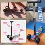 Patinete Infantil 3 Rodas Com Led Dobrável