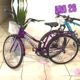 Bicicleta de Passeio Ultra Bikes Esporte Summer Vintage Retrô Aro 26 Reforçada Freio V-Brake Lilás
