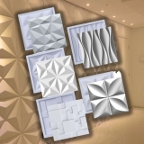 Kit Formas para Gesso 3D e Cimento ABS Molde Revestimento de Parede Painel Decorativo