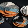 Conjunto C/ 6 Pratos Raso Coup Abstrata Ø 27,5cm