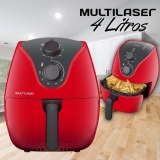 Fritadeira Elétrica Air Fryer 4L 127V 1500W com Grade Vermelha Multilaser – CE083